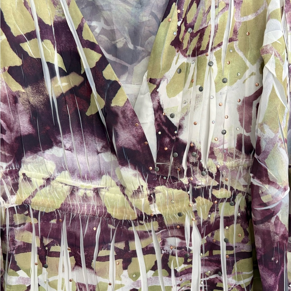 Alberto Makali Purple and Green Mini Dress - Picture 6 of 9